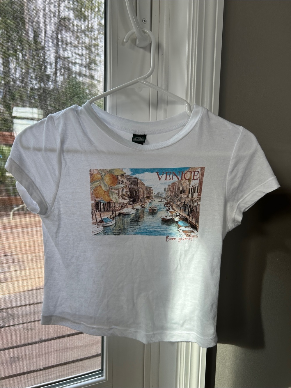 wild fable White Venice Graphic Crop Tee